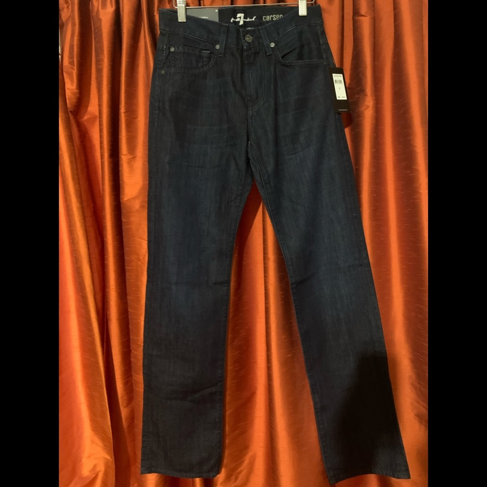 NEW 7 For All Mankind Men's Carsen Easy Straight-Leg denim jeans Sz 28 RET $189